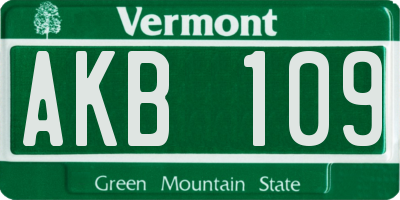 VT license plate AKB109