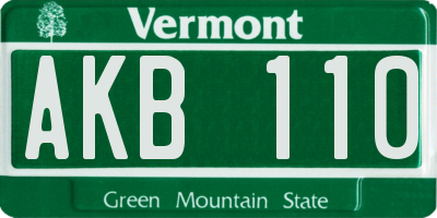 VT license plate AKB110