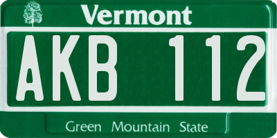 VT license plate AKB112