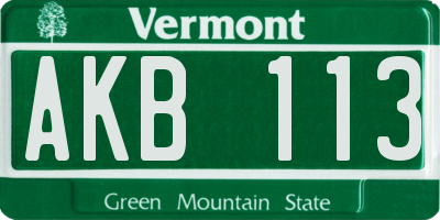 VT license plate AKB113