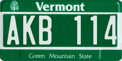 VT license plate AKB114