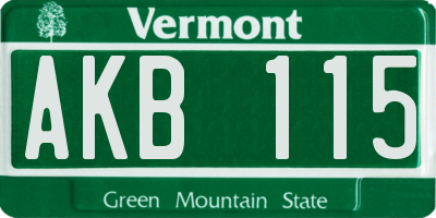 VT license plate AKB115