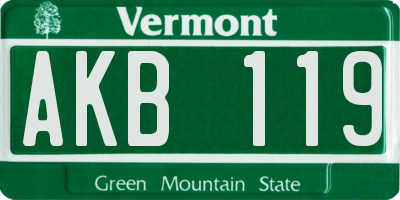 VT license plate AKB119