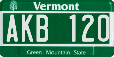 VT license plate AKB120