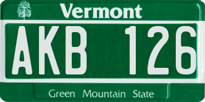 VT license plate AKB126