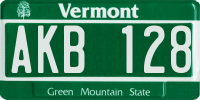 VT license plate AKB128