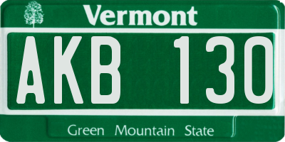 VT license plate AKB130