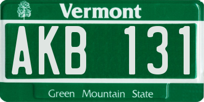VT license plate AKB131