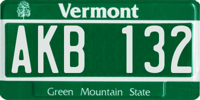 VT license plate AKB132