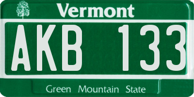 VT license plate AKB133