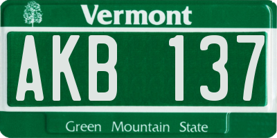 VT license plate AKB137