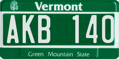 VT license plate AKB140