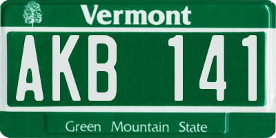 VT license plate AKB141