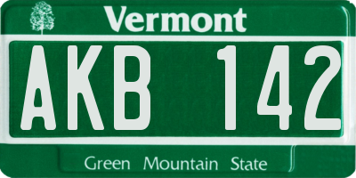 VT license plate AKB142