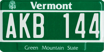 VT license plate AKB144