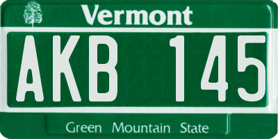 VT license plate AKB145