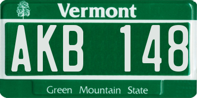 VT license plate AKB148