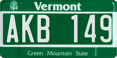 VT license plate AKB149