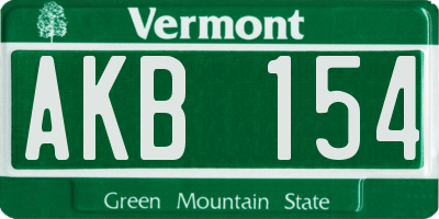 VT license plate AKB154
