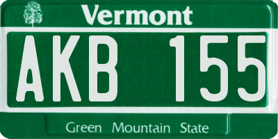 VT license plate AKB155