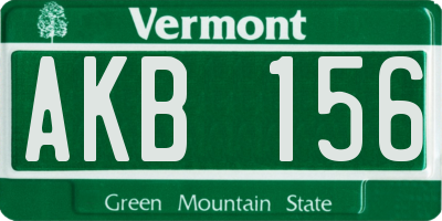 VT license plate AKB156