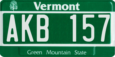 VT license plate AKB157