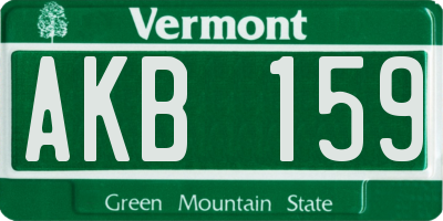 VT license plate AKB159
