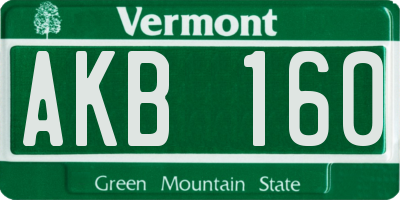 VT license plate AKB160