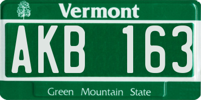 VT license plate AKB163