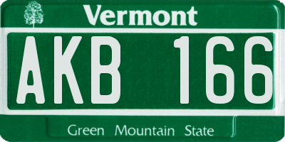 VT license plate AKB166