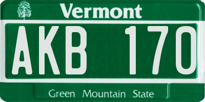VT license plate AKB170