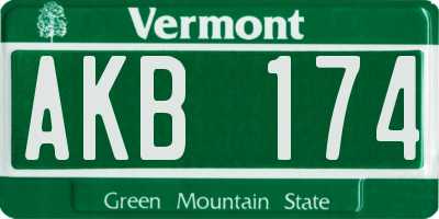 VT license plate AKB174