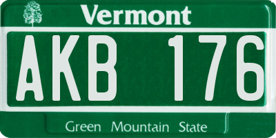 VT license plate AKB176