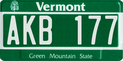 VT license plate AKB177