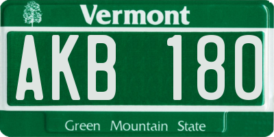 VT license plate AKB180