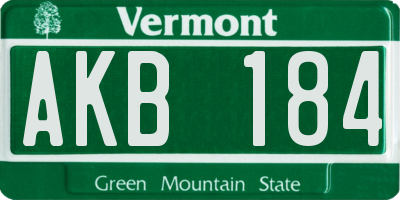 VT license plate AKB184
