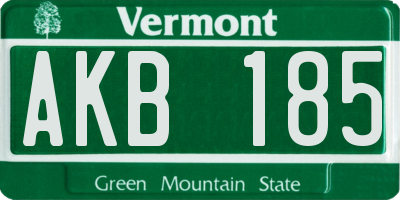 VT license plate AKB185