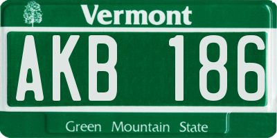VT license plate AKB186