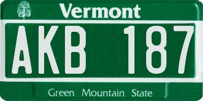 VT license plate AKB187