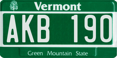 VT license plate AKB190