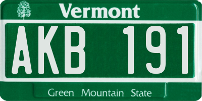 VT license plate AKB191