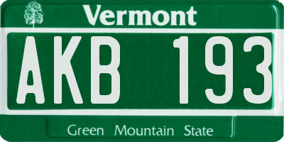 VT license plate AKB193