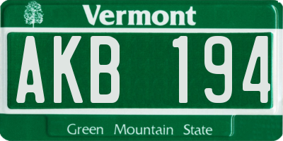 VT license plate AKB194