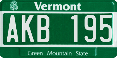VT license plate AKB195