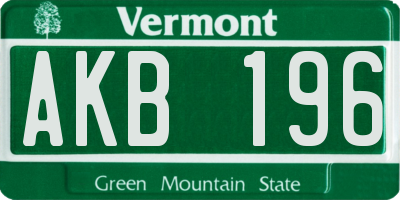 VT license plate AKB196
