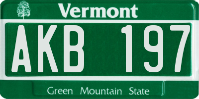 VT license plate AKB197
