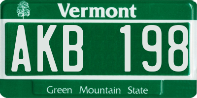 VT license plate AKB198