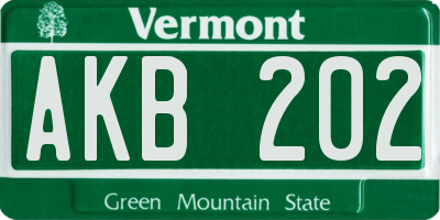 VT license plate AKB202