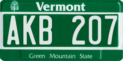 VT license plate AKB207