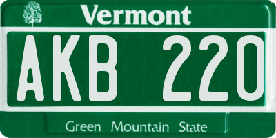 VT license plate AKB220